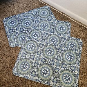 Blue and Green Patterned Placemats